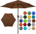 Blissun 7.5 ft Patio Umbrella, Yard Umbrella, Outdoor Market Umbrella with Push Button Tilt Crank, Brown by Blissun