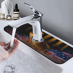Wood American Flag Fish Kitchen sink faucet pad, strong water absorption - Image 7