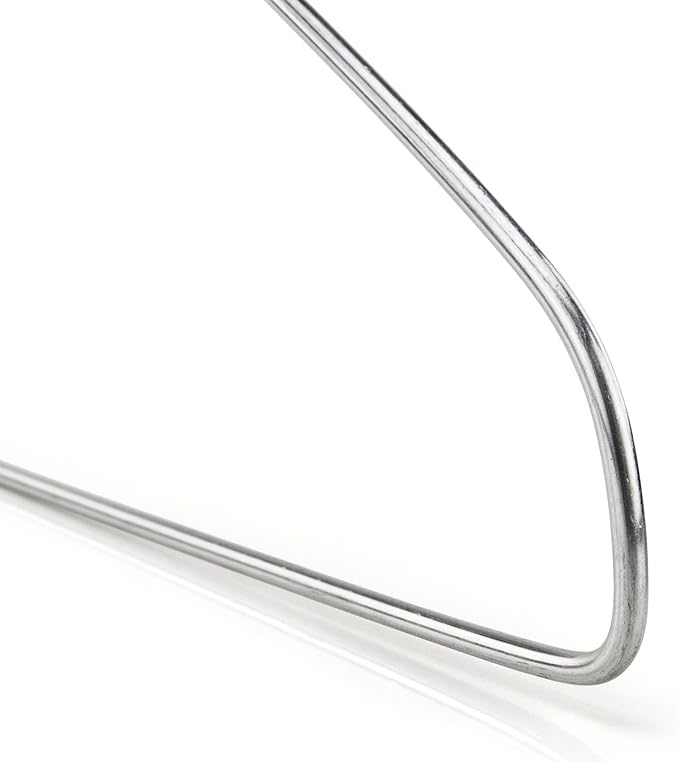 HANGERWORLD Silver Metal Wire Clothes Hangers 16inch 13 Gauge Clothes Garment - Image 4