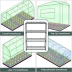 Ohuhu Plant Greenhouse Shelves 4 Tier 2 Pack Extra-Wide Stable Green House Shelving for Outdoor, 31x18x42 Inch Portable Rustproof Metal Shelf Plant Stand Rack Greenhouse Accessories - Image 7