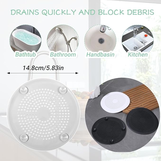 4Pcs Silicone Drain Covers Round Hair Drain Catcher - Image 3