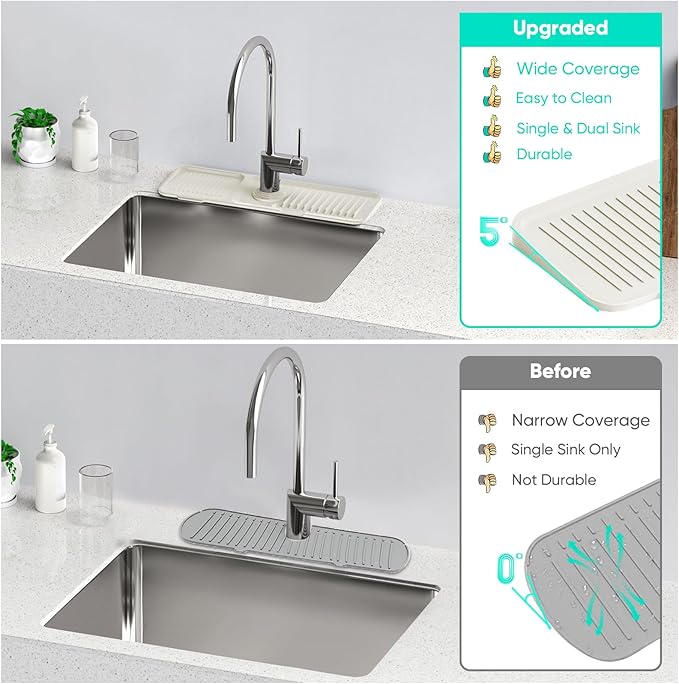 17.7inch Faucet Mat for Kitchen Sink Faucet Mat Kitchen Sink Splash Guard - Image 6