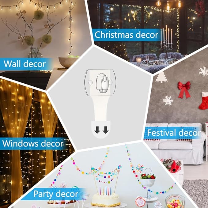 Ainiv 4-Packs Indoor Mini Light Clips, Damage Free Hanging Christmas String - Image 7