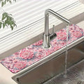 Pink Floral Sink Splash Guard Faucet Mat Flower Butterfly Super Absorbent Fast by Unknown