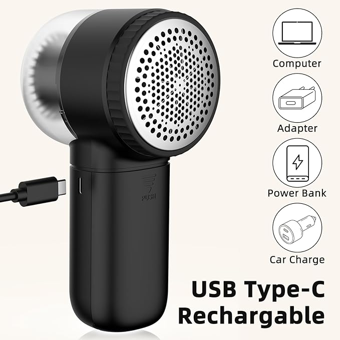 Fabric Shaver Electric Lint Remover Rechargeable Sweater Shaver Dual Protection - Image 4