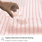 Oliven 8 Pcs Pink Cabana Stripe Large Bath Towels Set Oversized Bath Sheet-2 - Image 5