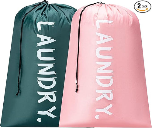 2 Pack 28" x 40"Travel Laundry Bag, Machine Washable Dirty Clothes Organizer by Unknown