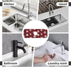 Christmas Snowflake Ho Red Black Buffalo Plaid Kitchen Sink Splash Guard Faucet - Image 7