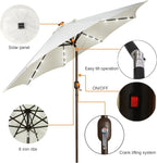 Blissun 9 ft Solar Umbrella, 32 LED Lighted Patio Umbrella, Table Market Umbrella, Outdoor Umbrella for Garden, Deck, Backyard, Pool and Beach (Creamy White) - Image 2