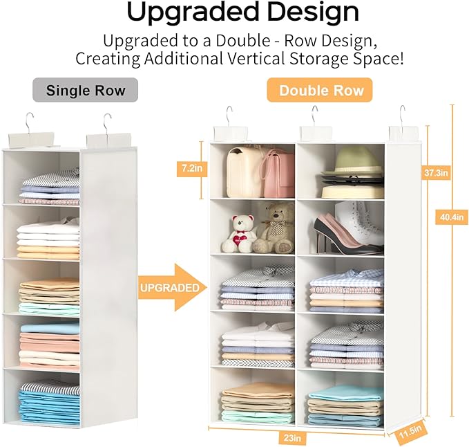 White 5-Tier Hanging Closet Storage Organizer - Image 2