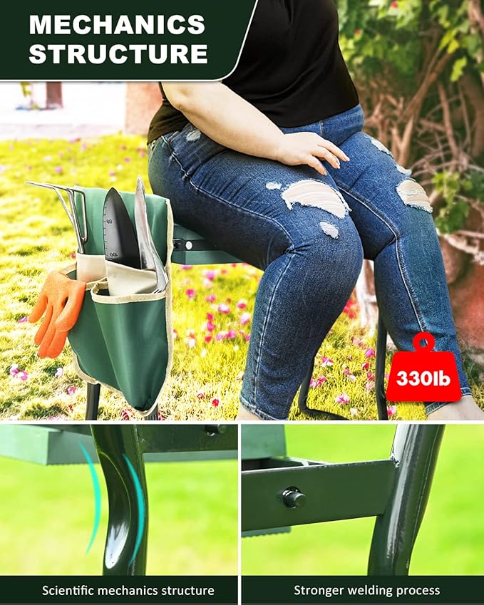 KVR Garden Bench for Kneeling and Sitting Foldable Garden Kneeler and Seat Heavy Duty,Gardner Gifts Ideas for Women Mom Grandma - Image 5