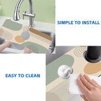 Abstract Minimalistic Geometric Kitchen Sink Splash Guard Mat Absorbent Fast - Image 5