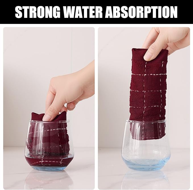 Homaxy 100% Cotton Terry Kitchen Dish Cloths, Ultra Soft and Absorbent Dish - Image 3