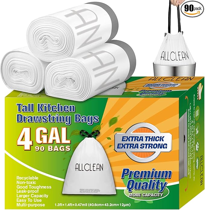 ALLCLEAN Small Trash Bags 4 Gallon by ALLCLEAN