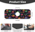 Halloween Pumpkin Bat Pumpkins Bats Kitchen Sink Splash Guard Faucet Mat Super - Image 2