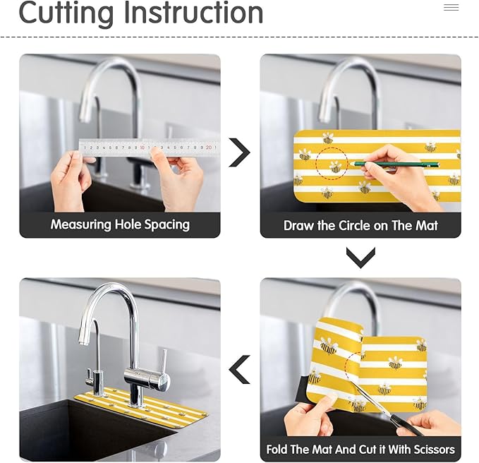 Kitchen Sink Splash Guard 1 PC 30 Inch Sink Faucet Mat Splash Guard - Image 4