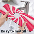 Christmas Lollipop Swirl Candy Sugar Red White Cute Kitchen Sink Splash Guard - Image 6