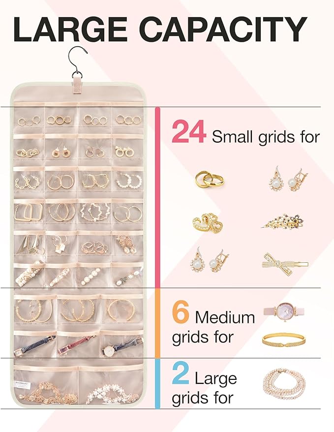 BAGSMART Hanging Jewelry Organizer Storage Roll - Image 3