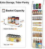 Delamu Narrow Over The Door Pantry Organizer, 8-Tier Metal Pantry Door - Image 4