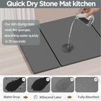 2PCS Stone Drying Mat for Kitchen Counter, Large Stone Dish Drying Mat - Image 3