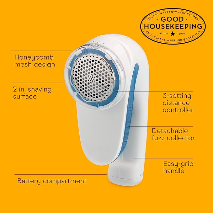 Conair Fabric Shaver and Lint Remover, Battery-Operated Portable Clothes Shaver - Image 2