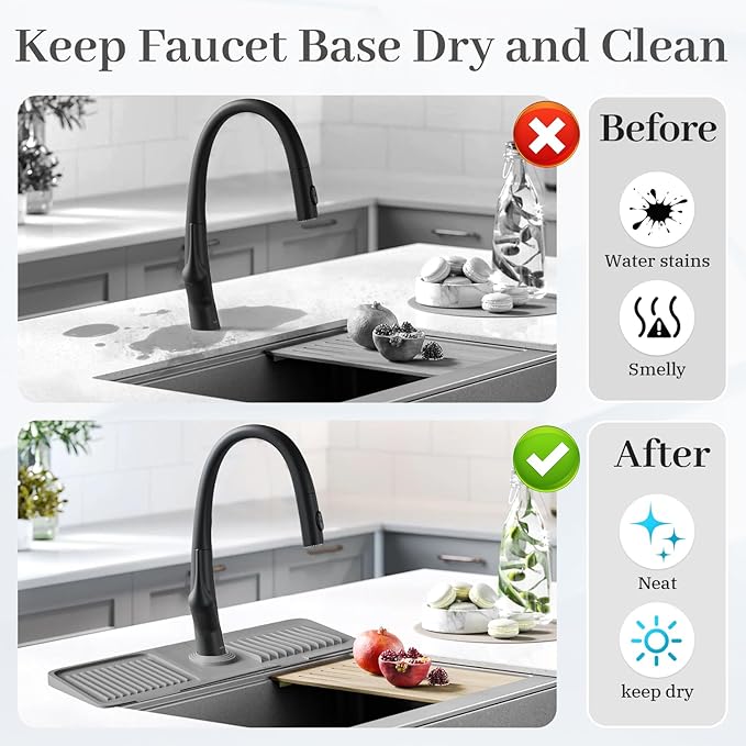 PoYang 17.7 Inch Faucet Mat for Kitchen Sink Splash Guard Behind Faucet - Image 6