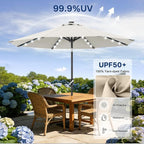 ABCCANOPY Durable Solar Led Patio Umbrellas with 32LED Lights 9FT (Light Beige) - Image 6