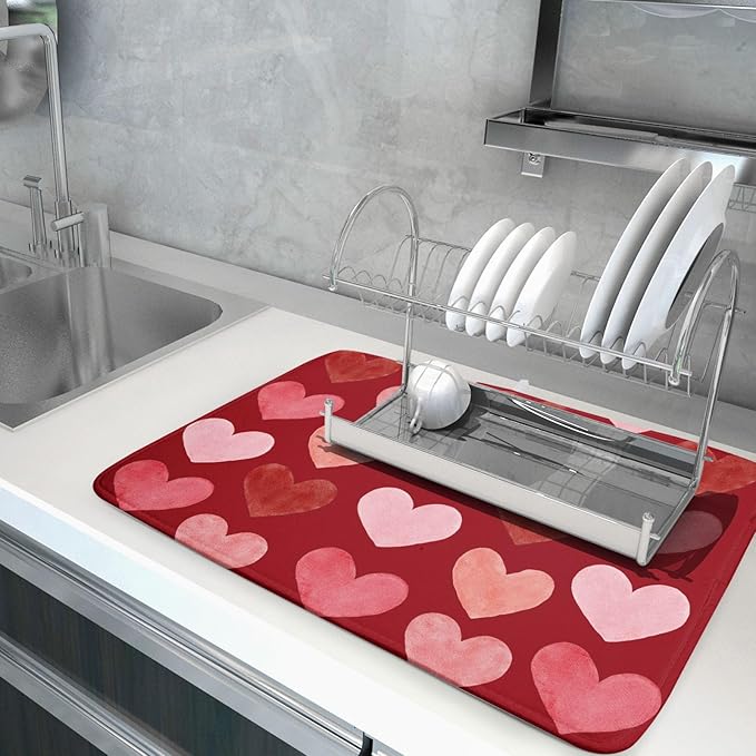 Valentines Day Dish Drying Mat 18 x 24 Inch - Image 5