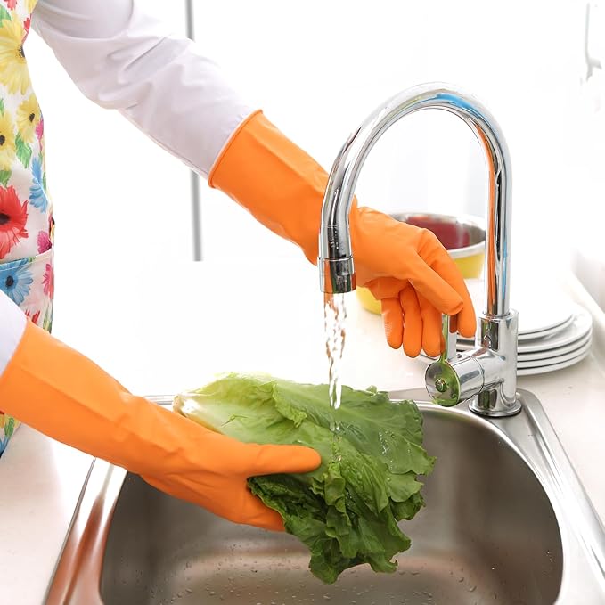 Bamllum 3 Pairs Rubber Cleaning Gloves - Image 3