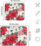 Red Poinsettias and Leaves Dish Drying Mat - Image 3