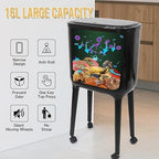 XPIY 4 Gallon Trash Can with Wheels and Lid, Modern Narrow Garbage Can with - Image 3