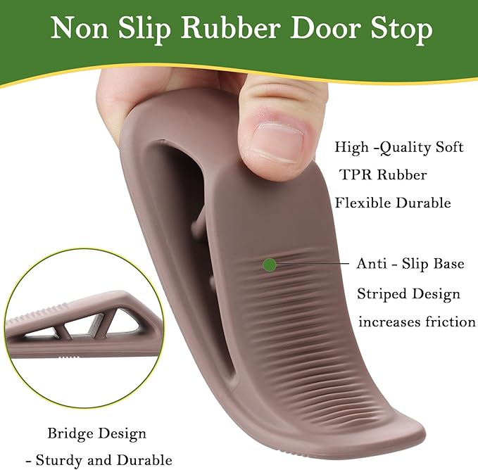 Fursafe&Q Rubber Door Stoppers for Bottom of Door, Door Stop Wedge - Image 5