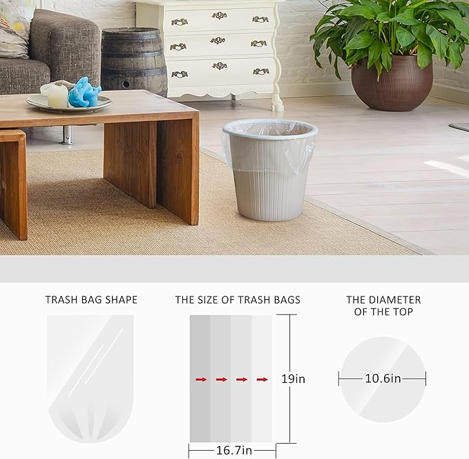 440 Counts Strong Trash Bags Garbage Bags by Teivio, Bathroom Trash Can Bin - Image 2