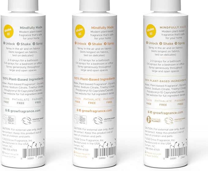 Grow Fragrance 100% Plant-Based Air Freshener Spray | Freshen Fabric & Rooms | - Image 8
