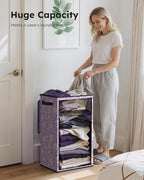 SOLEDI Laundry Hamper with Lid, 90L Tall & Large Floral Laundry Basket - Image 3