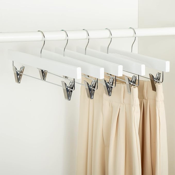 Amazon Basics Durable Wooden Pants and Skirt Hangers - Image 4