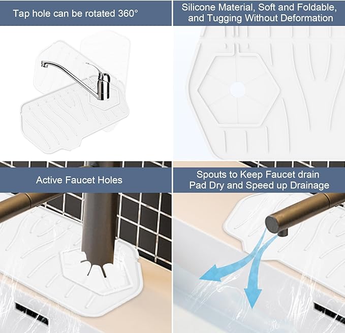 Sink Drain Mat - Unilateral Faucet Guard - Image 4