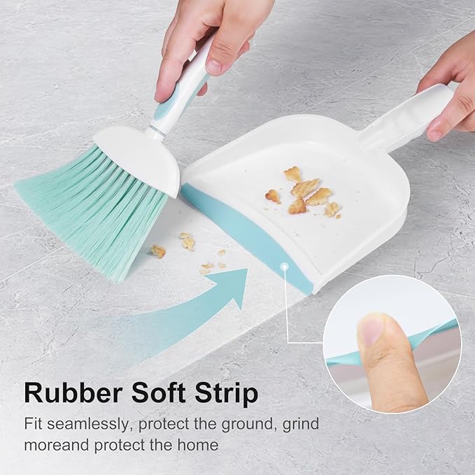 NACENA Small Dust Pan and Brush Set, Mini Broom and Dustpan Set Small Hand - Image 3