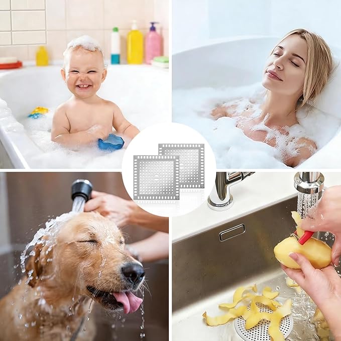 Drain Hair Catcher, Drain Strainer, Stainless Steel and Silicone - Image 6