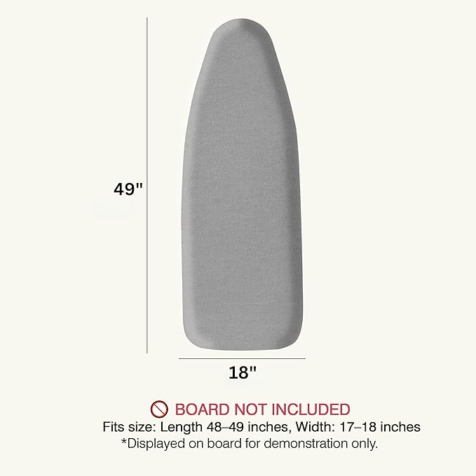 Ironing Board Cover and Pad 18"x49" Extra Thick Natural Cotton, Scorch and - Image 2