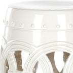 SAFAVIEH Home Collection Double Coin Antique White Ceramic Indoor/ Outdoor Decorative Garden Stool (Fully Assembled) - Image 4