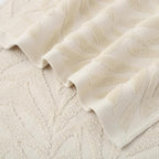 Pidada Hand Towels Set of 2 Leaf Pattern 100% Cotton Absorbent Soft Decorative - Image 8