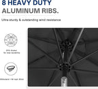 ABCCANOPY 10FT Durable Solar Led Patio Umbrellas with 32LED Lights (Dark Gray) - Image 7