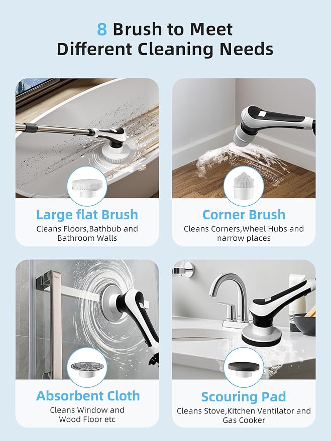 Electric Spin Scrubber, Cordless Shower Scrubber - Image 7