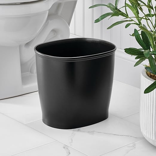 iDesign Slim Plastic Bathroom Trash Can, Small Garbage Bin - Image 3