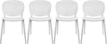 2xhome Set of 4 Patio Dining Chairs | Modern Stackable Outdoor Pool Side Chair | Weather Resistant Plastic for Yard, Porch, Balcony, Kitchen, White by 2xhome