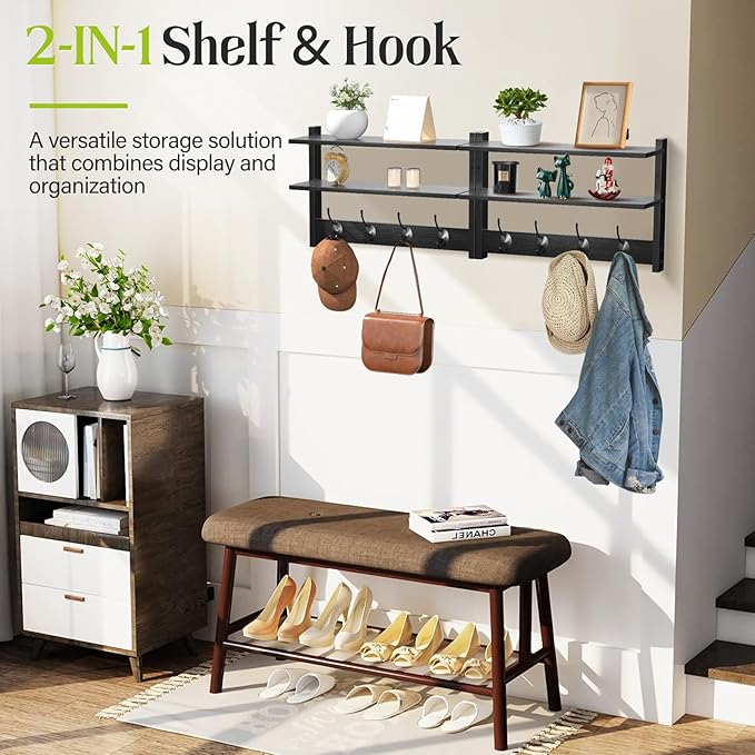 2 Tier Coat Rack Wall Mount - Image 6