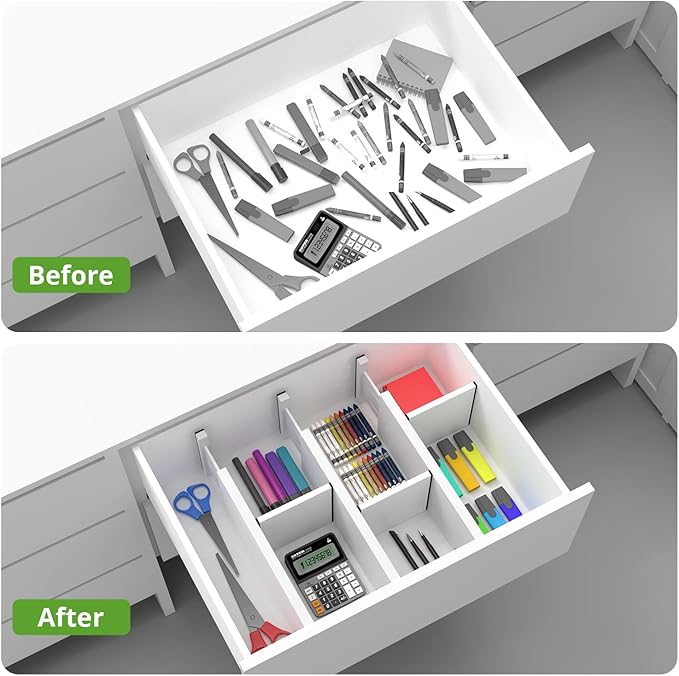 ANTOWIN 4 Pack Expandable Drawer Dividers, 4.7'' High, Extend from 12.2'' to - Image 2