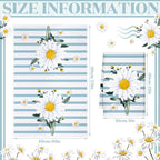 Boyiee Set of 6 Daisy Flower Kitchen Towels Daisy Stripes Tea Towels Floral - Image 4