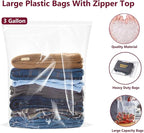 Large Plastic Bags With Zipper Top, 3 Gallon, 10 Pack, Extra Large Storage - Image 6